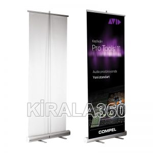 Rollup, Quick Banner, L banner, X Panel, Stand, Örümcek stand, fuar, kongre, seminer ve sergileme alanlarında kullanılan açılıp kapanabilen, taşınabilir, tanıtım standıdır.