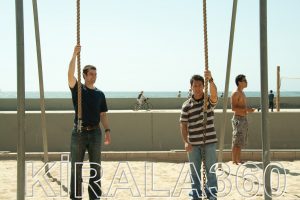 Rigo and I about to race up the climbing rope.
